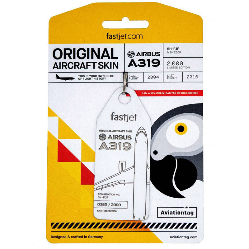 Aviationtag Airbus A319 FastJet Co-Branded (White)