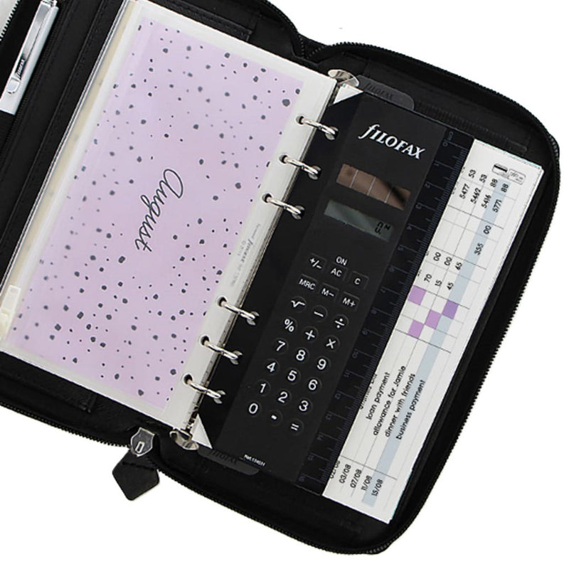 Filofax Saffiano Personal Compact Zip Organiser (Black)