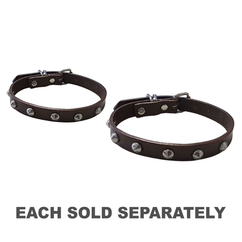 Leather Studded Collar (Brown)