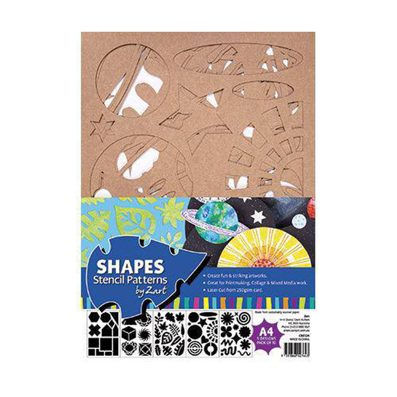 Zart Stencil Shapes A4 10pk