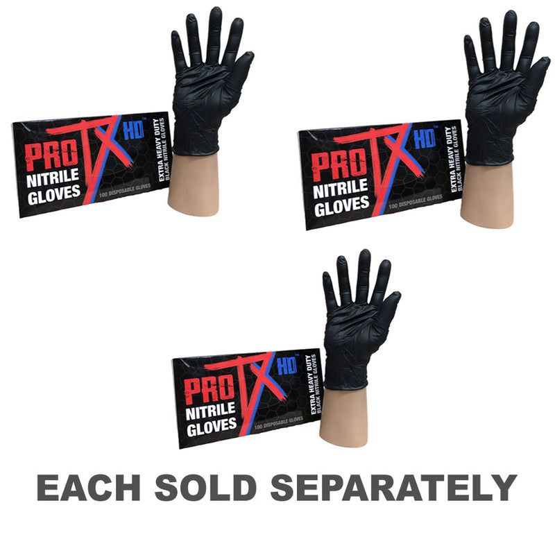 Pro TX HD Heavy Duty Nitrile Gloves 100pcs (Black)
