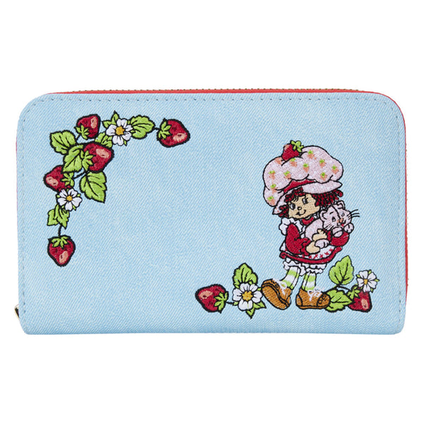 Strawberry Shortcake Denim Plaid Zip Wallet