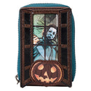 Halloween Michael Myers Pumpkin Glow Accordion Zip Wallet