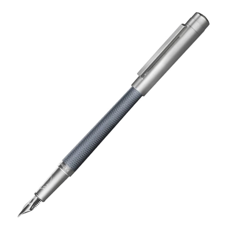 Guilloche Rhodium Coated 18k Fountain Pen (Slim)