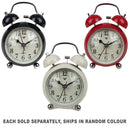 光のある金属の双子のベル目覚まし時計