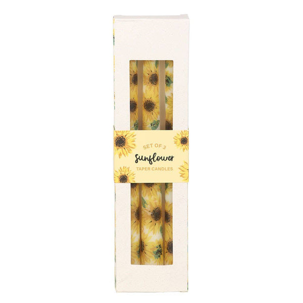 Sunflower Unscent Taper Candles (Set of 3)
