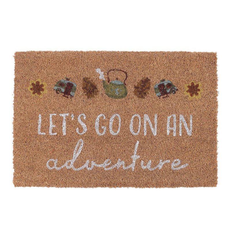 Let's Go on an Adventure Natural Coir Doormat