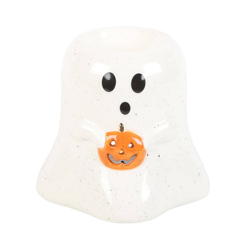 Ghost Shaped Ceramic Oil Burner with Pumpkin
