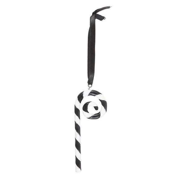 Black and White Candy Cane Hanging Ornament