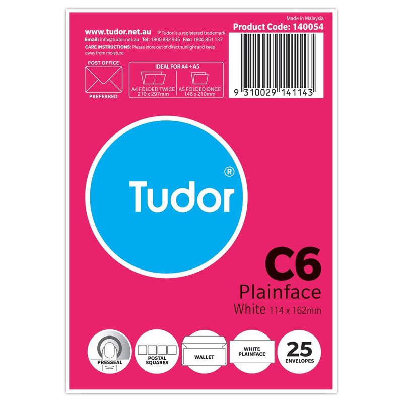 Tudor C6 Self-Seal Envelope 25pk (Box of 20)