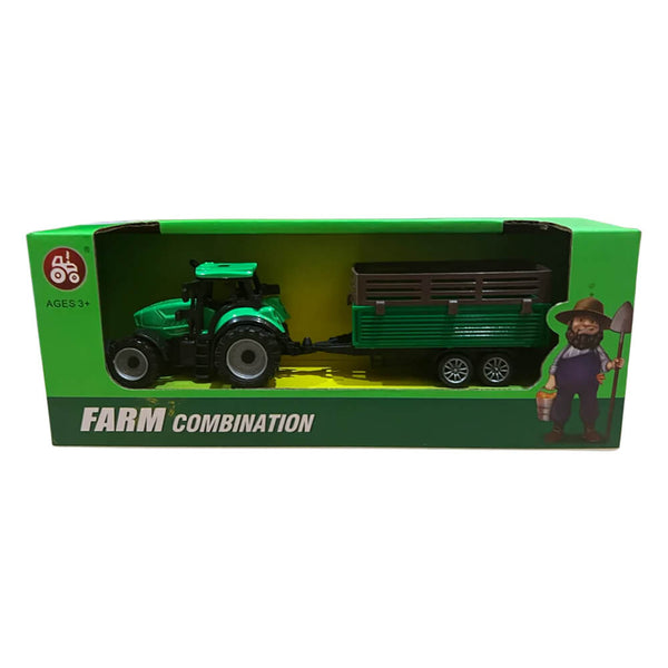 トレーラーのおもちゃ付きの農場トラクター（1PCランダムスタイル）