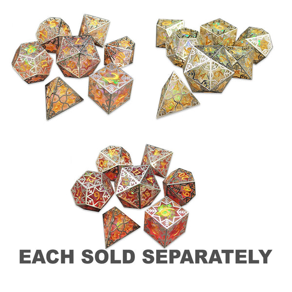 Sharp Gilded Tesseract 7 Dice Set