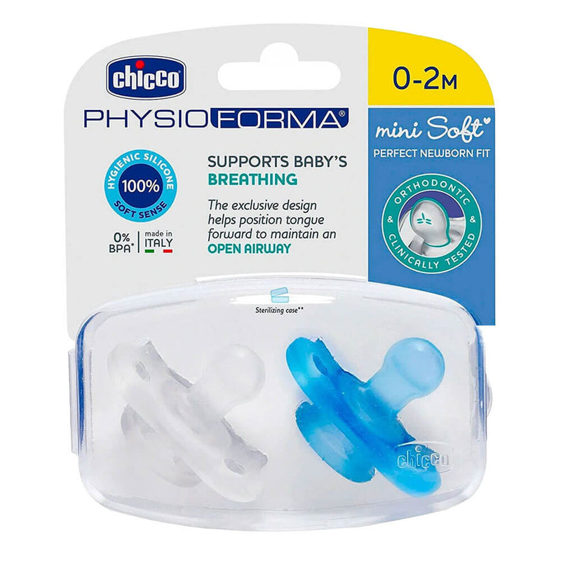 Chicco Nursing Physio Mini Soft SoOther 2PCS（青）