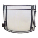 FireUp Grey Heavy Duty Curved Firescreen w/ Tools (74cm H)