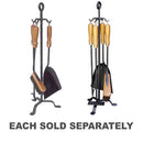 FireUp Fire Tool Set Timber Handle with Stand