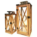 Classical Timber & Metal Candle Holder Lantern