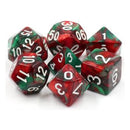 TMG Dice Hemogoblin Green/Red Fusion (Set of 7)