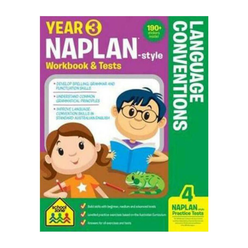 SchoolZone Naplan 3年3年のワークブックとテスト