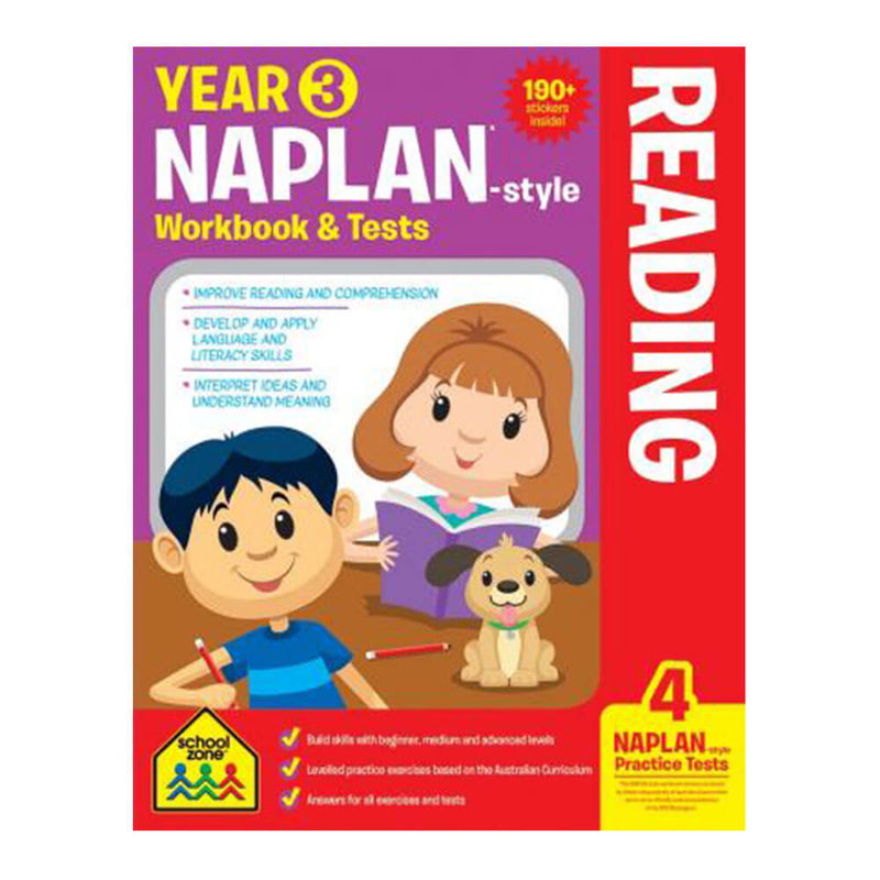 SchoolZone Naplan 3年3年のワークブックとテスト