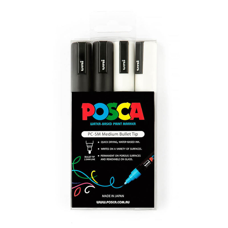 UNI POSCA 2.5mmチップマーカーの各種（4pk）