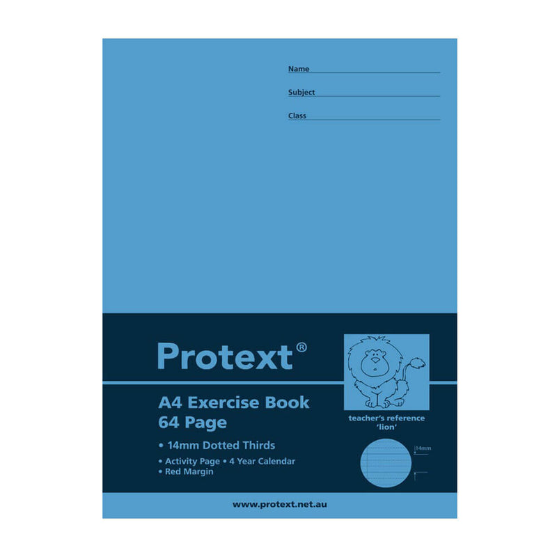 小プロテキストエクササイズブックは、点線付きの64ページ（A4）