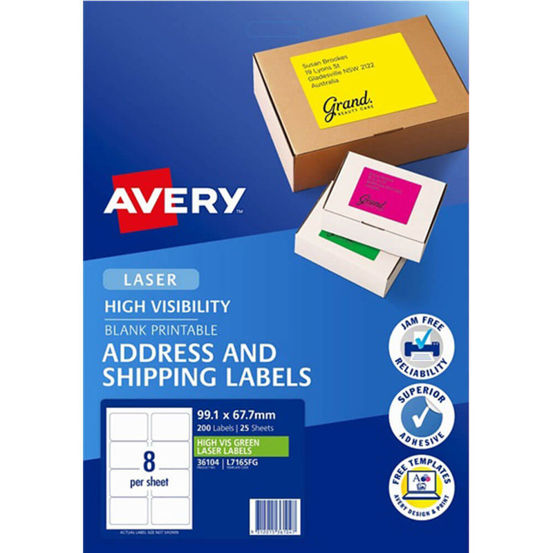 Avery High Bivisibility Shipping Labels