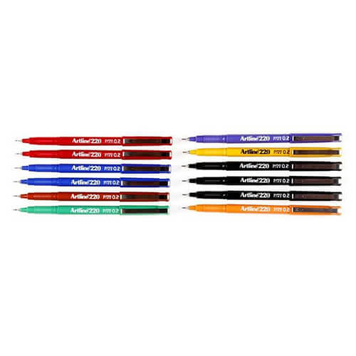 Artline Fineliner Superfine Pen 0.2mm (Box of 12)